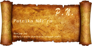 Petrika Nóra névjegykártya