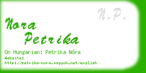 nora petrika business card