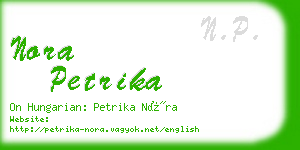 nora petrika business card
